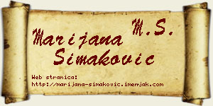 Marijana Simaković vizit kartica
